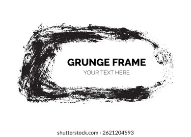 Round brush strokes vector. Painted rounds collection. Grunge text boxes or textured backgrounds set.