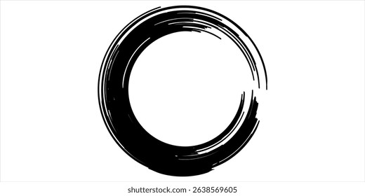 Round brush strokes vector. Painted rounds collection. Grunge text boxes or textured backgrounds