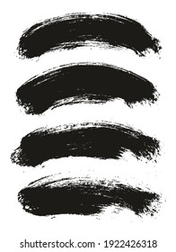 Round Brush Thick Curved Background Artist Brush High Detail Abstract Vector Background Set 