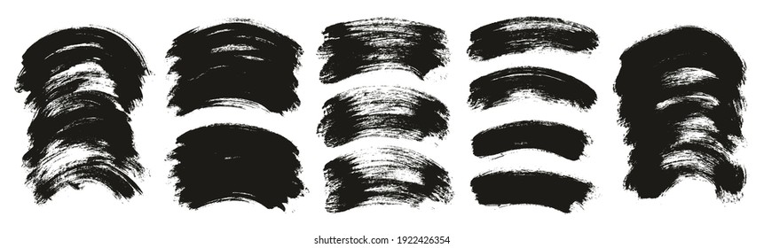 Round Brush Thick Curved Background Artist Brush High Detail Abstract Vector Background Mega Set 