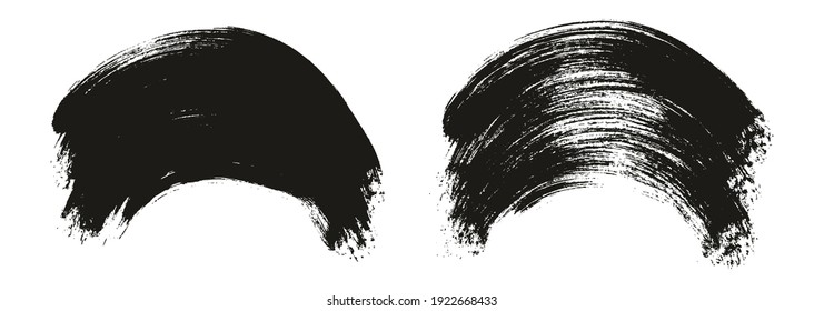 Round Brush Thick Curved Background Artist Brush High Detail Abstract Vector Background Set 