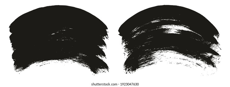 Round Brush Thick Curved Background Artist Brush High Detail Abstract Vector Background Set 