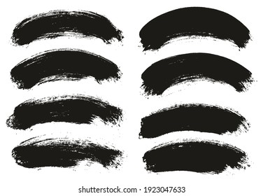 Round Brush Thick Curved Background Artist Brush High Detail Abstract Vector Background Set 