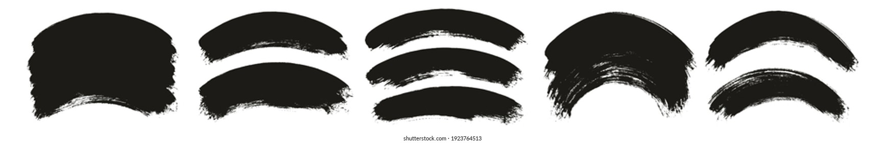 Round Brush Thick Curved Background Artist Brush High Detail Abstract Vector Background Mega Set 