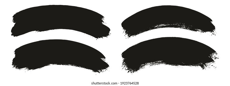 Round Brush Thick Curved Background Artist Brush High Detail Abstract Vector Background Set 