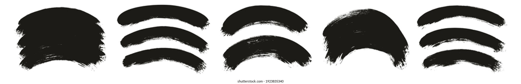 Round Brush Thick Curved Background Artist Brush High Detail Abstract Vector Background Mega Set 