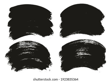 Round Brush Thick Curved Background Artist Brush High Detail Abstract Vector Background Set 