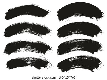 Round Brush Thick Curved Background Artist Brush High Detail Abstract Vector Background Set 