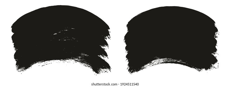 Round Brush Thick Curved Background Artist Brush High Detail Abstract Vector Background Set 