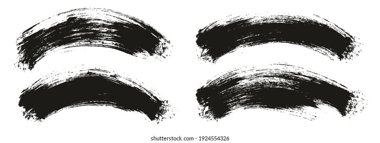 Round Brush Thick Curved Background Artist Brush High Detail Abstract Vector Background Set 