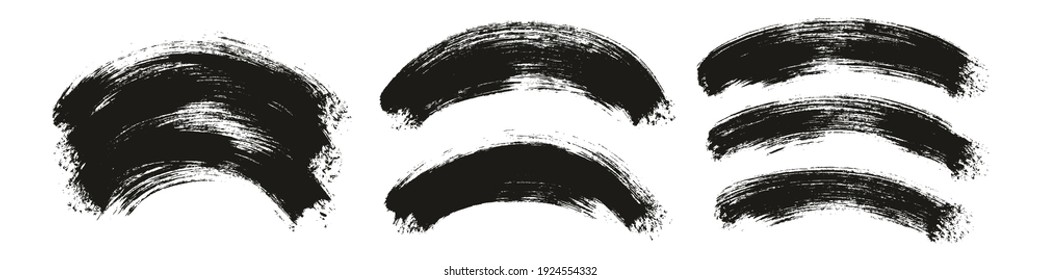 Round Brush Thick Curved Background Artist Brush High Detail Abstract Vector Background Extra Set 