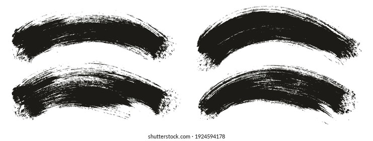 Round Brush Thick Curved Background Artist Brush High Detail Abstract Vector Background Set 
