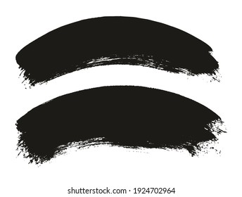 Round Brush Thick Curved Background Artist Brush High Detail Abstract Vector Background Set 