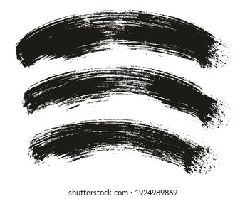 Round Brush Thick Curved Background Artist Brush High Detail Abstract Vector Background Set 