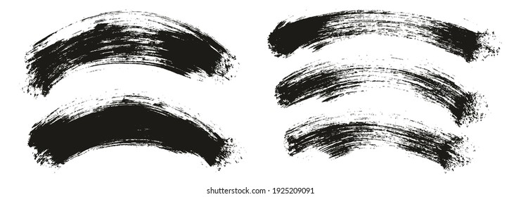 Round Brush Thick Curved Background Artist Brush High Detail Abstract Vector Background Set 