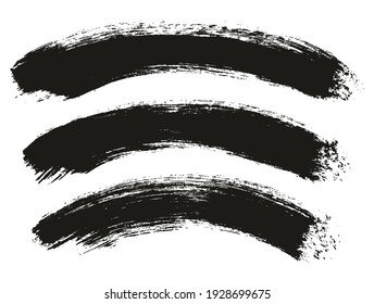 Round Brush Thick Curved Background Artist Brush High Detail Abstract Vector Background Set 