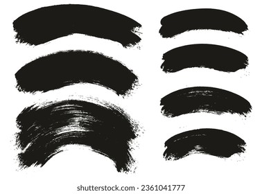 Round Brush Thick Curved Background Mix Artist Brush High Detail Abstract Vector Background Mix Set 