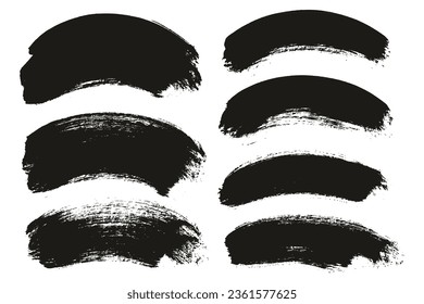 Round Brush Thick Curved Background Mix Artist Brush High Detail Abstract Vector Background Mix Set 
