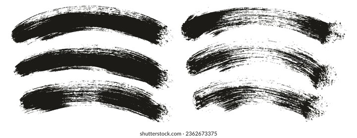 Round Brush Thick Curved Background Mix Artist Brush High Detail Abstract Vector Background Mix Set 