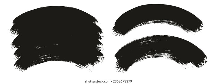 Round Brush Thick Curved Background Mix Artist Brush High Detail Abstract Vector Background Mix Set 