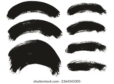 Round Brush Thick Curved Background Mix Artist Brush High Detail Abstract Vector Background Mix Set 