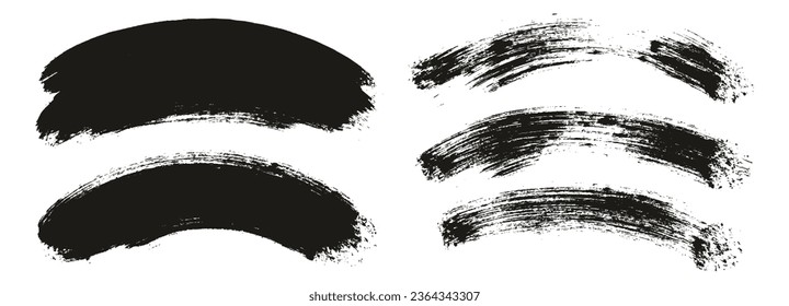Round Brush Thick Curved Background Mix Artist Brush High Detail Abstract Vector Background Mix Set 