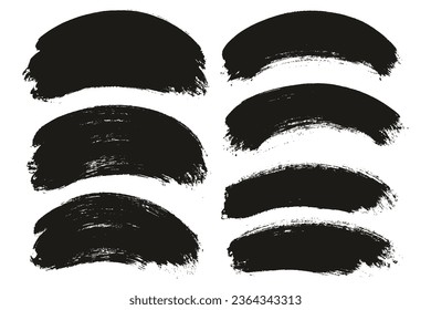 Round Brush Thick Curved Background Mix Artist Brush High Detail Abstract Vector Background Mix Set 
