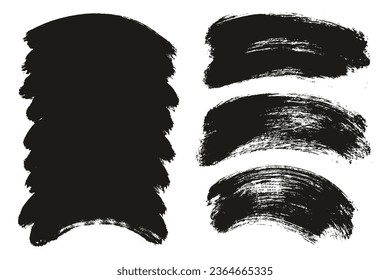 Round Brush Thick Curved Background Mix Artist Brush High Detail Abstract Vector Background Mix Set 