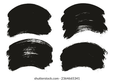 Round Brush Thick Curved Background Mix Artist Brush High Detail Abstract Vector Background Mix Set 