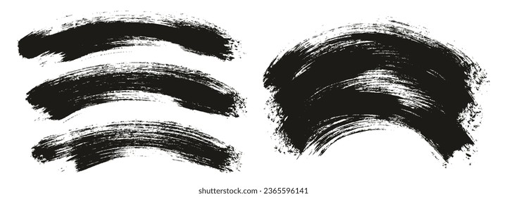Round Brush Thick Curved Background Mix Artist Brush High Detail Abstract Vector Background Mix Set 