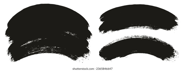 Round Brush Thick Curved Background Mix Artist Brush High Detail Abstract Vector Background Mix Set 