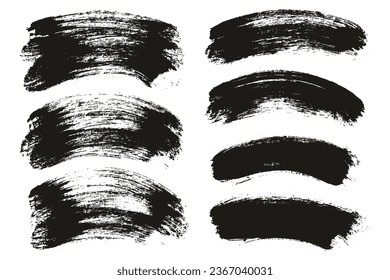 Round Brush Thick Curved Background Mix Artist Brush High Detail Abstract Vector Background Mix Set 