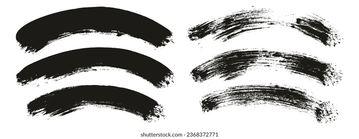 Round Brush Thick Curved Background Mix Artist Brush High Detail Abstract Vector Background Mix Set 