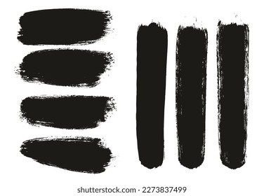 Runde Brush, dicker, langer Hintergrund und gerade Linien Mix-Künstler Brush High-Detail abstrakter Vektorhintergrund-Mix-Set 