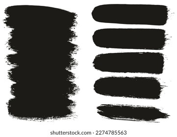 Runde Brush, dicker, langer Hintergrund und gerade Linien Mix-Künstler Brush High-Detail abstrakter Vektorhintergrund-Mix-Set 