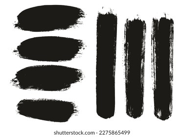 Round Brush Thick Long Background And Straight Lines Mix Artist Brush High Detail Abstract Vector Background Mix Set 