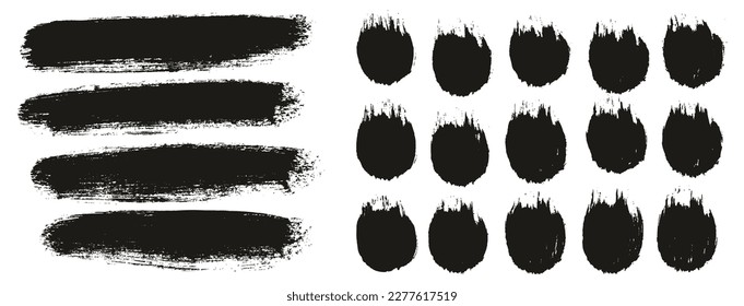 Pincel redondo Fondo largo grueso y líneas rectas Mezcla Pincel Artista Alto Detalle Resumen Conjunto de Mezcla de Fondo Vector 