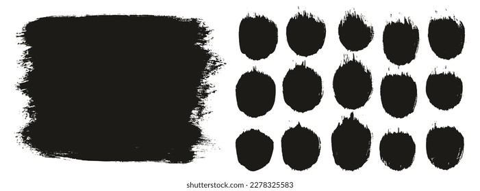 Round Brush Thick Long Background And Straight Lines Mix Artist Brush High Detail Abstract Vector Background Mix Set 