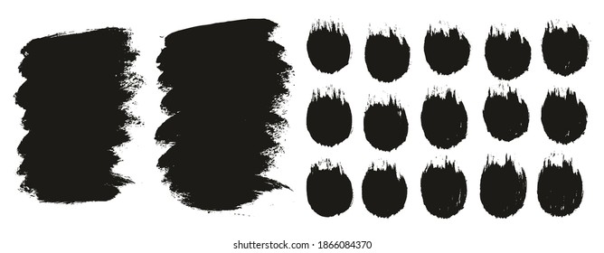 Round Brush Thick Short Background And Straight Lines Mix Artist Brush High Detail Abstract Vector Background Mix Set 