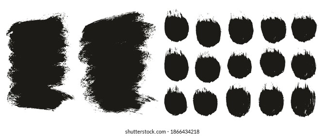 Pincel redondo Fondo corto grueso y líneas rectas Mezcla Pincel Artista de alto detalle Resumen Conjunto de mezcla de fondo de vectores 