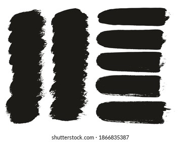 Round Brush Thick Short Background And Straight Lines Mix Artist Brush High Detail Abstract Vector Background Mix Set 
