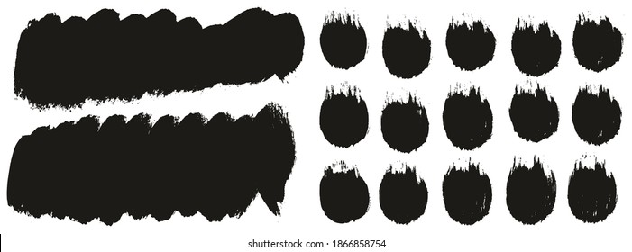 Round Brush Thick Short Background And Straight Lines Mix Artist Brush High Detail Abstract Vector Background Mix Set 