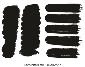 Round Brush Thick Short Background And Straight Lines Mix Artist Brush High Detail Abstract Vector Background Mix Set 