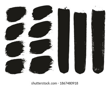 Round Brush Thick Short Background And Straight Lines Mix Artist Brush High Detail Abstract Vector Background Mix Set 