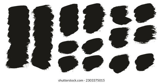 Rund-Brush dicker, kurzer Hintergrund-Künstler Brush Hoch-Detail abstrakter Vektorhintergrund MEGA Set 