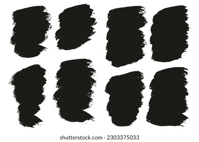 Round Brush Thick Short Background Artist Brush High Detail Abstract Vector Background Set 