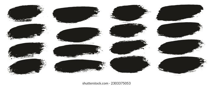 Round Brush Thick Short Background Artist Brush High Detail Abstract Vector Background Set 