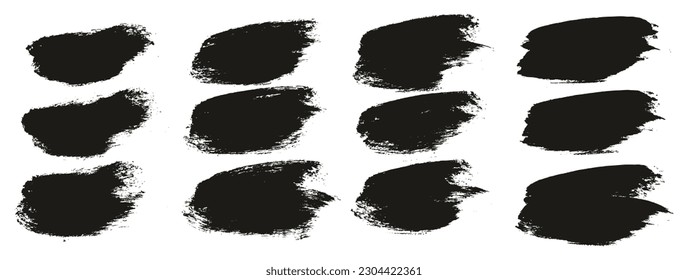 Round Brush Thick Short Background Artist Brush High Detail Abstract Vector Background Set 
