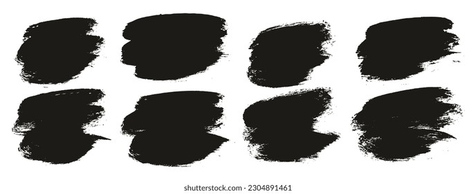 Round Brush Thick Short Background Artist Brush High Detail Abstract Vector Background Set 