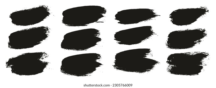 Round Brush Thick Short Background Artist Brush High Detail Abstract Vector Background Set 